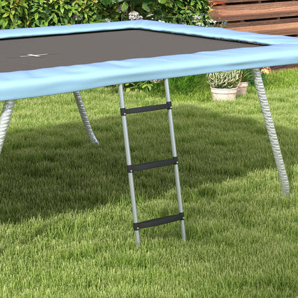 Galvanised Steel 2/3 Step Trampoline Ladder for 6-16ft Trampolines - Silver Tone