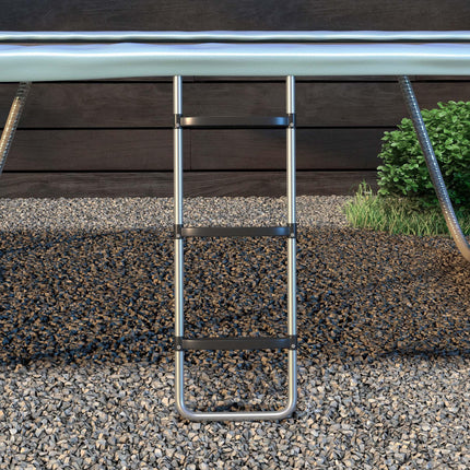 Galvanised Steel 2/3 Step Trampoline Ladder for 6-16ft Trampolines - Silver Tone