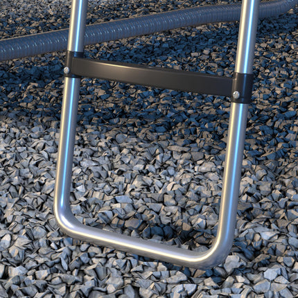 Galvanised Steel 2/3 Step Trampoline Ladder for 6-16ft Trampolines - Silver Tone