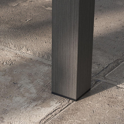 Aluminium Slat Outdoor Side Table 100x60cm with Wood Grain Effect - Brown