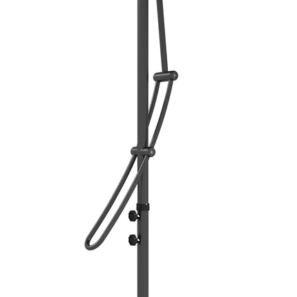 3 Metre Cantilever Garden Parasol with Solar LED & Waterproof Cover - Dark Grey
