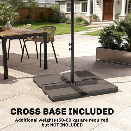 3x2m Cantilever Banana Parasol with Crank Handle and Steel Pole - Black