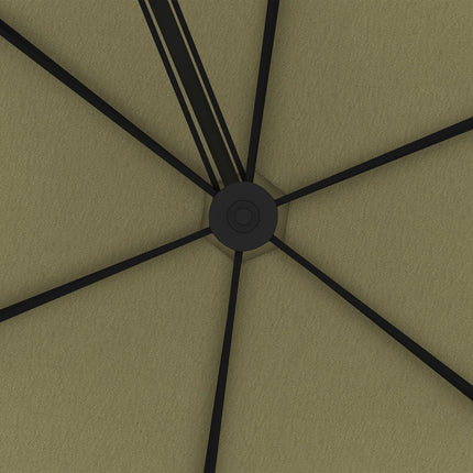 3 Metre Cantilever Garden Parasol with Solar LED and Waterproof Cover - Beige
