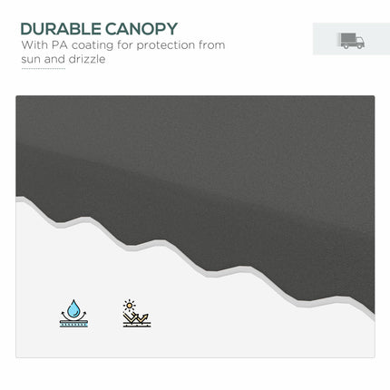 2.5m Square Cantilever Garden Parasol with Ruffled Canopy - Dark Grey