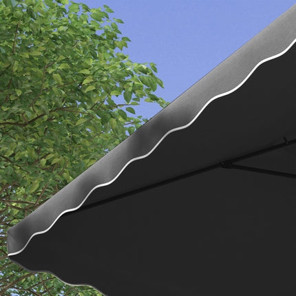 2.5m Square Cantilever Garden Parasol with Ruffled Canopy - Dark Grey