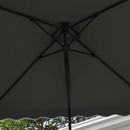 2.5m Square Cantilever Garden Parasol with Ruffled Canopy - Dark Grey