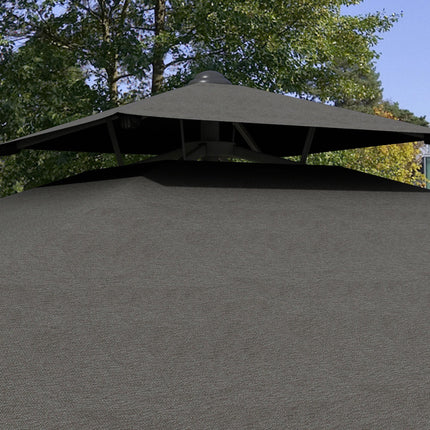2.5m Square Cantilever Garden Parasol with Ruffled Canopy - Dark Grey