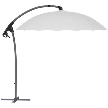 2.7m Cantilever Parasol with Cross Base and Crank Handle - Grey