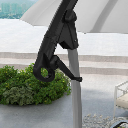 2.7m Cantilever Parasol with Cross Base and Crank Handle - Grey