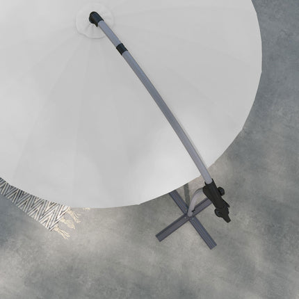 2.7m Cantilever Parasol with Cross Base and Crank Handle - Grey