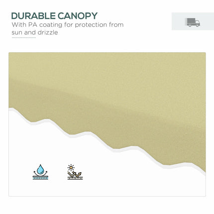 2.5m Square Cantilever Garden Parasol with Ruffled Canopy - Beige
