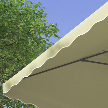 2.5m Square Cantilever Garden Parasol with Ruffled Canopy - Beige