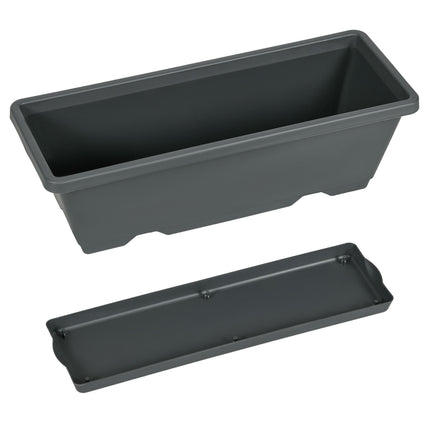 5 Tier Vertical Raised Garden Planter with 5 Grey Pots for Outdoor Growing - Grey