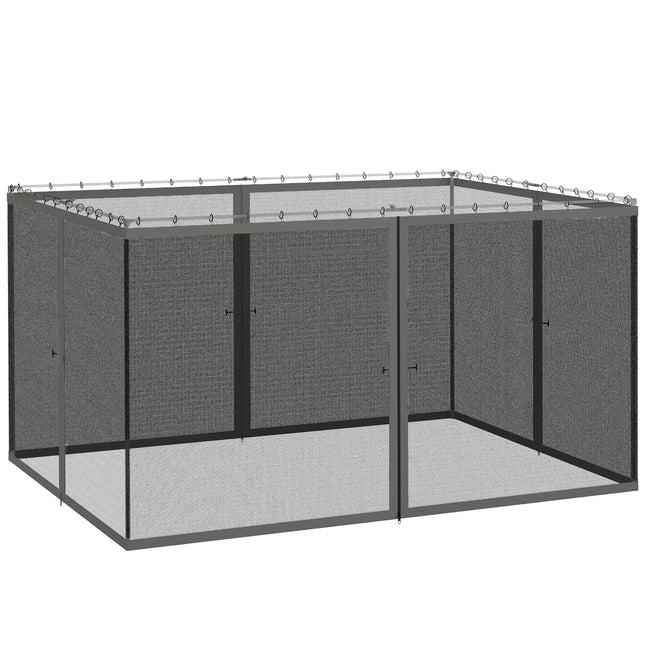 352 x 207cm Universal Replacement Mesh Sidewall Netting for Patio Gazebos and Canopy Tents, (Sidewall Only) Dark Grey