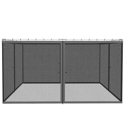 352 x 207cm Universal Replacement Mesh Sidewall Netting for Patio Gazebos and Canopy Tents, (Sidewall Only) Dark Grey