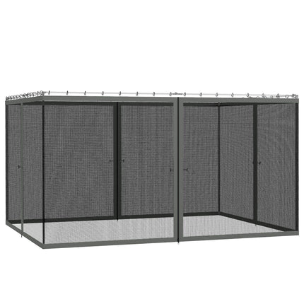 352 x 207cm Universal Replacement Mesh Sidewall Netting for Patio Gazebos and Canopy Tents, (Sidewall Only) Dark Grey