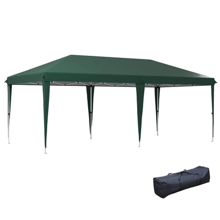 6 x 3 Metre Pop-Up Steel Frame Gazebo Weatherproof - Green