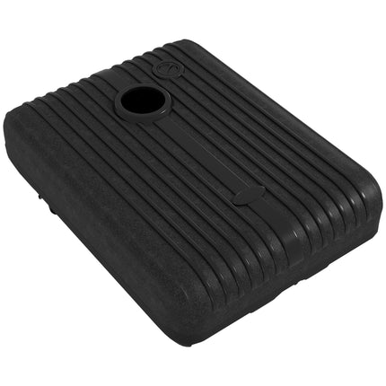 Heavy Duty Plastic Parasol Base with Wheels, Water & Sand Fillable - Black