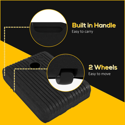 Heavy Duty Plastic Parasol Base with Wheels, Water & Sand Fillable - Black