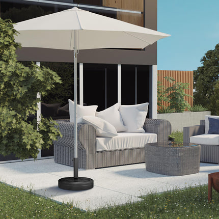 18kg Concrete Parasol Base 45cm Diameter with Rattan Effect - Black