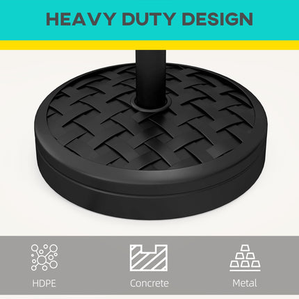 18kg Concrete Parasol Base 45cm Diameter with Rattan Effect - Black