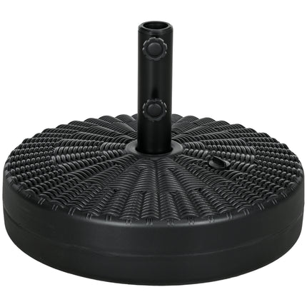 29kg Round Rattan Effect Umbrella Parasol Base for Outdoor Patio - Black