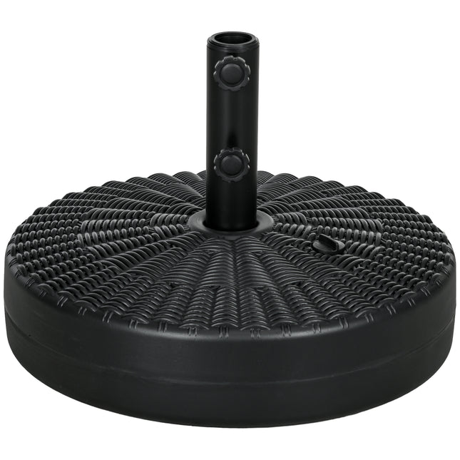 29kg Round Rattan Effect Umbrella Parasol Base for Outdoor Patio - Black