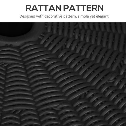 29kg Round Rattan Effect Umbrella Parasol Base for Outdoor Patio - Black