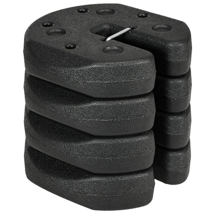 12KG Gazebo Weights Set of 4 with Reinforced Pins and Carry Belt for Canopies Marquees Tents - Black