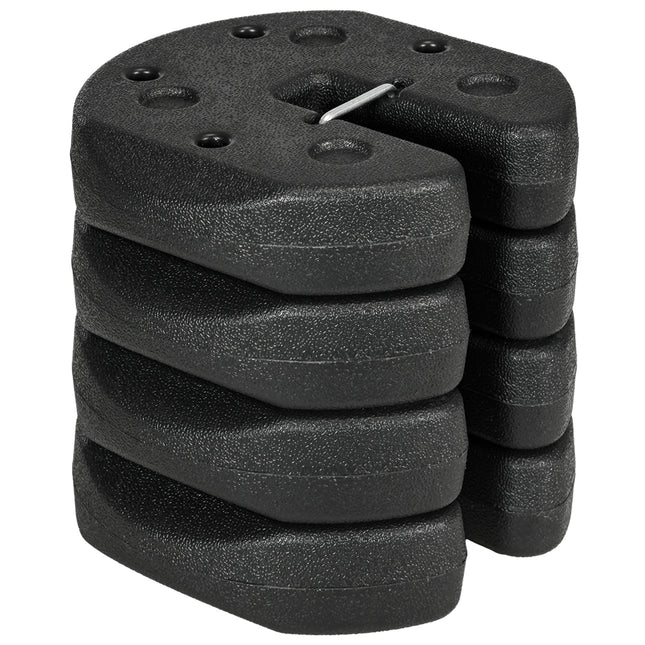 12KG Gazebo Weights Set of 4 with Reinforced Pins and Carry Belt for Canopies Marquees Tents - Black