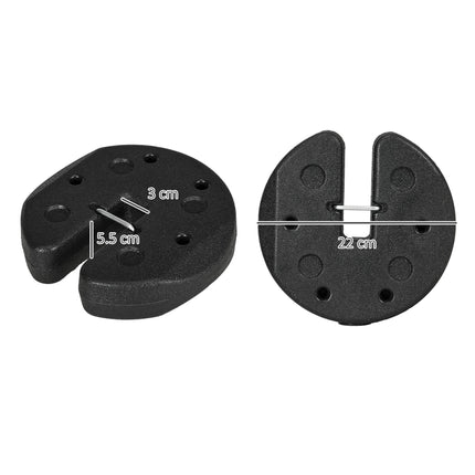 12KG Gazebo Weights Set of 4 with Reinforced Pins and Carry Belt for Canopies Marquees Tents - Black