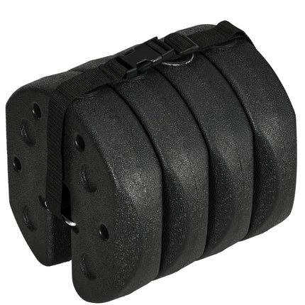 12KG Gazebo Weights Set of 4 with Reinforced Pins and Carry Belt for Canopies Marquees Tents - Black