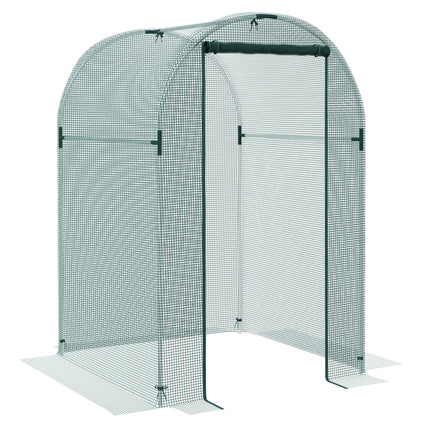 Mini Polytunnel Greenhouse 120 x 120cm with Zipped Door - Green
