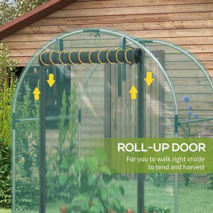 Mini Polytunnel Greenhouse 120 x 120cm with Zipped Door - Green