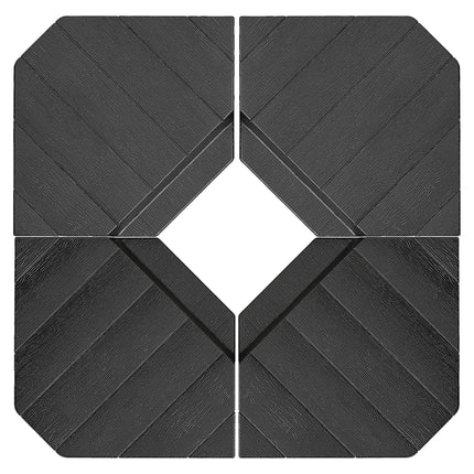 Heavy Duty Cantilever Parasol Umbrella Weights Set of 4, 80kg Sand or 60kg Water Fill - Black