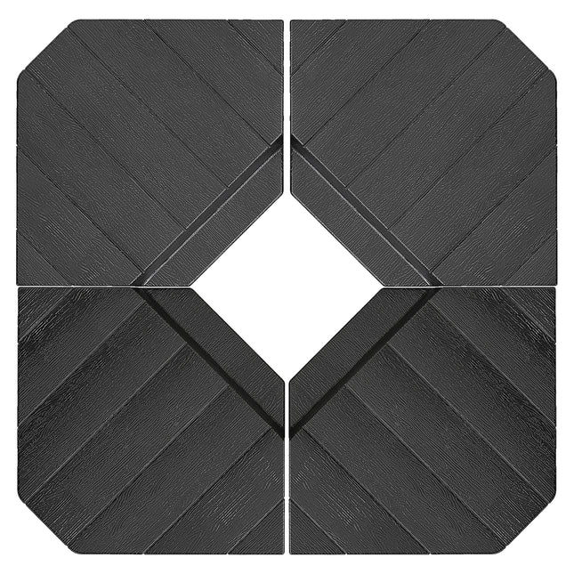 Heavy Duty Cantilever Parasol Umbrella Weights Set of 4, 80kg Sand or 60kg Water Fill - Black