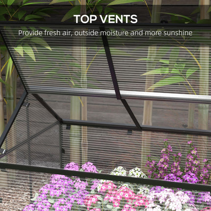 Elevated Wood Raised Garden Bed with Mini Greenhouse - Distressed Grey