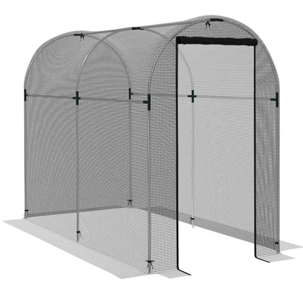 Galvanised Steel Fruit Cage with Zipped Door 1.2x2.4x1.9m - Black