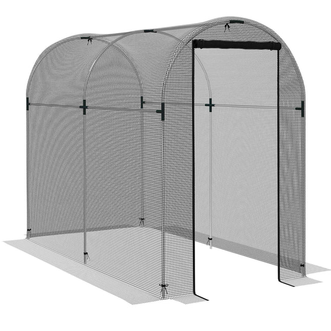 Galvanised Steel Fruit Cage with Zipped Door 1.2x2.4x1.9m - Black