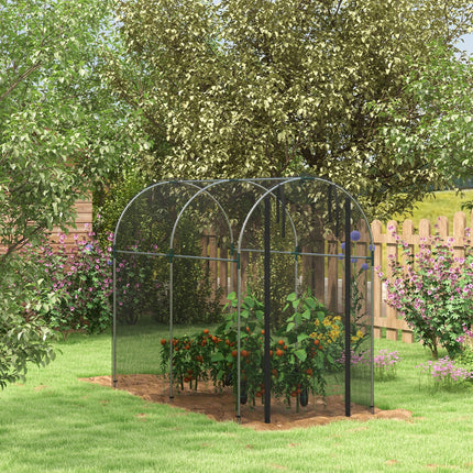 Galvanised Steel Fruit Cage with Zipped Door 1.2x2.4x1.9m - Black