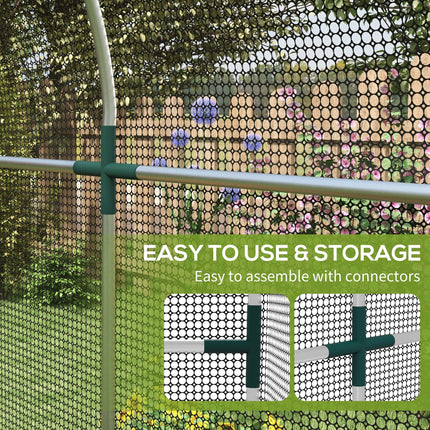 Galvanised Steel Fruit Cage with Zipped Door 1.2x2.4x1.9m - Black