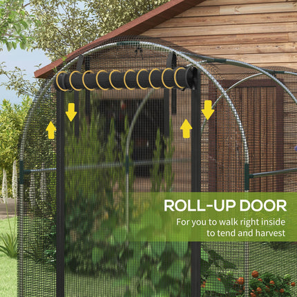Galvanised Steel Fruit Cage with Zipped Door 1.2x2.4x1.9m - Black