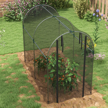 Galvanised Steel Fruit Cage with Zipped Door 1.2x2.4x1.9m - Black