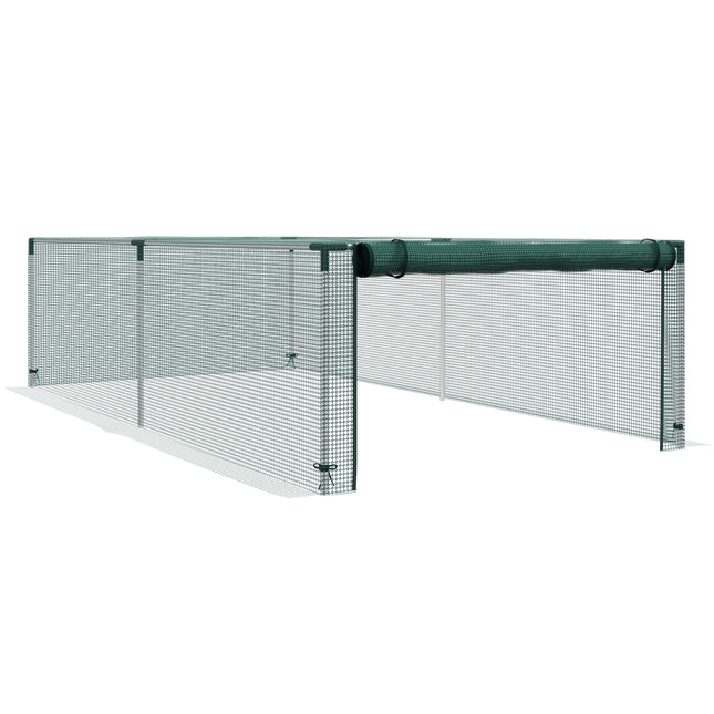 8 Ft x 4 Ft Steel Plant Protection Cage with Zipped Door - Green