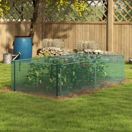 8 Ft x 4 Ft Steel Plant Protection Cage with Zipped Door - Green