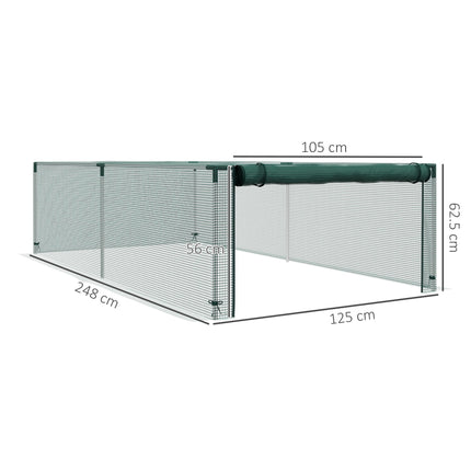 8 Ft x 4 Ft Steel Plant Protection Cage with Zipped Door - Green