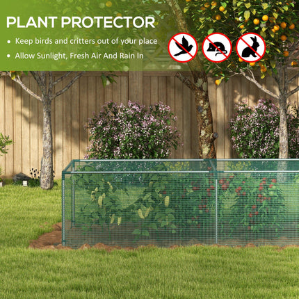 8 Ft x 4 Ft Steel Plant Protection Cage with Zipped Door - Green