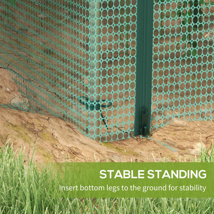8 Ft x 4 Ft Steel Plant Protection Cage with Zipped Door - Green