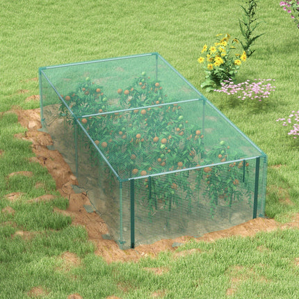 8 Ft x 4 Ft Steel Plant Protection Cage with Zipped Door - Green