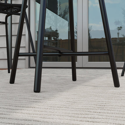 PE Rattan Side Table with Plastic Wood Top 50x50x55cm - Grey